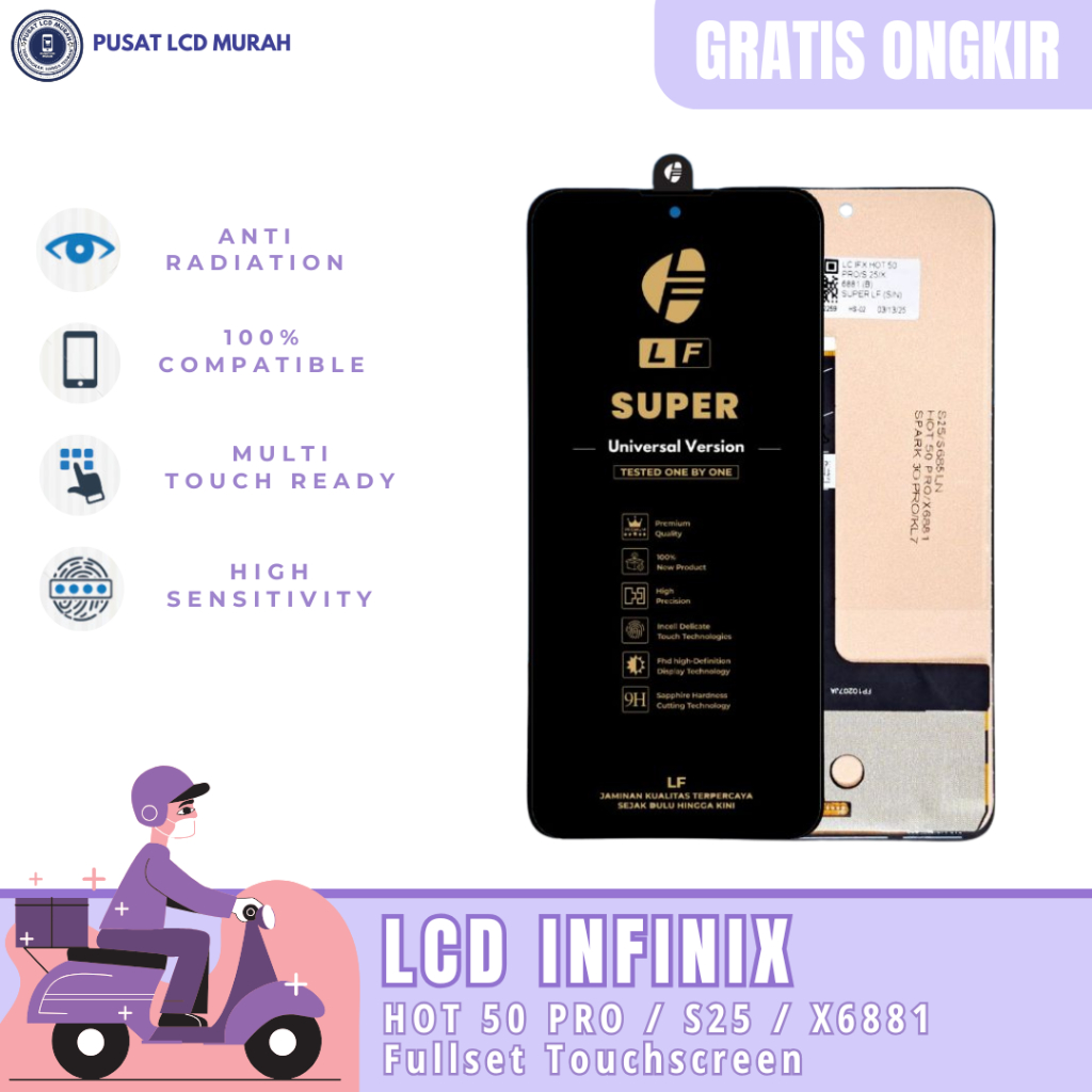 LCD INFINIX HOT 50 PRO / S25 / X6881 FULLSET TOUCHSCREEN
