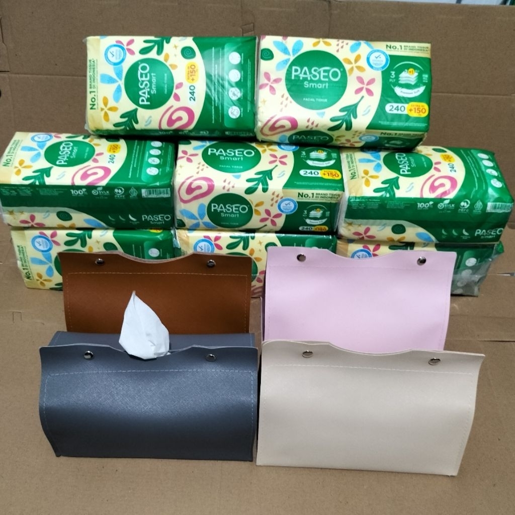 Paseo Smart Facial Tissue Tisu Wajah & Box Tissue Kulit Sintetis