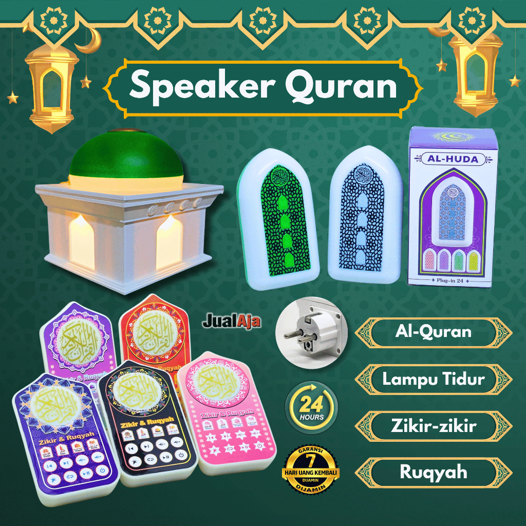 Speaker Murottal Al-Quran Portabel LED 24 Jam