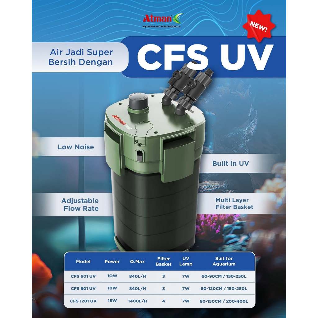 ATMAN CFS EKSTERNAL CANISTER FILTER AQUARIUM AQUASCAPE