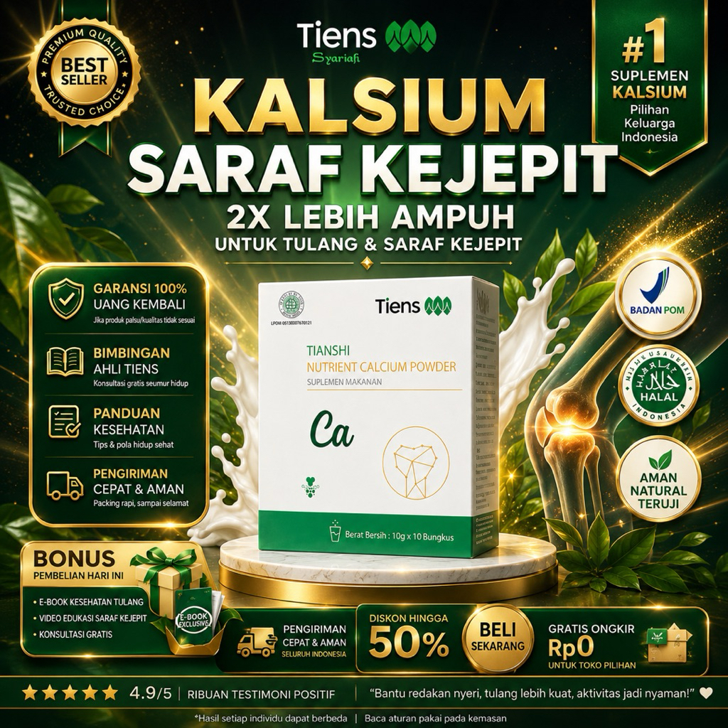 Kalsium Cautan Saraf Kejepit Tiens Kalsium Halal BPOM