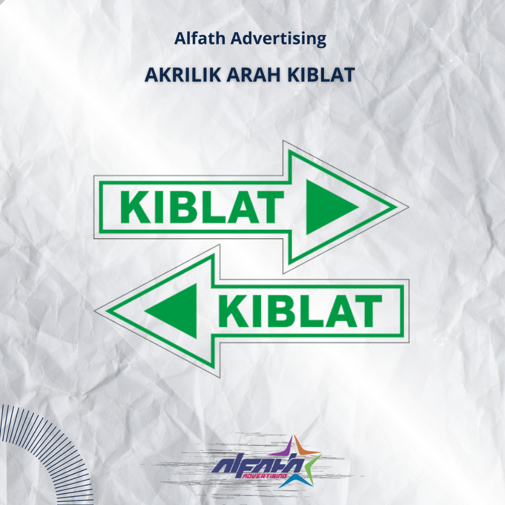AKRILIK ARAH KIBLAT ACRYLIC SIGN ARAH KIBLAT SIGN
