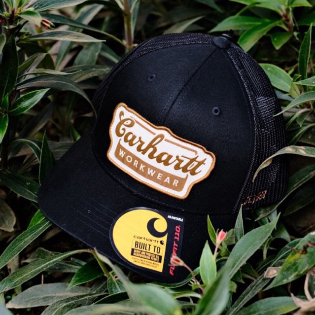 Carhartt Rugged Flex Mesh-Back Script Patch Cap Black - Original 100%