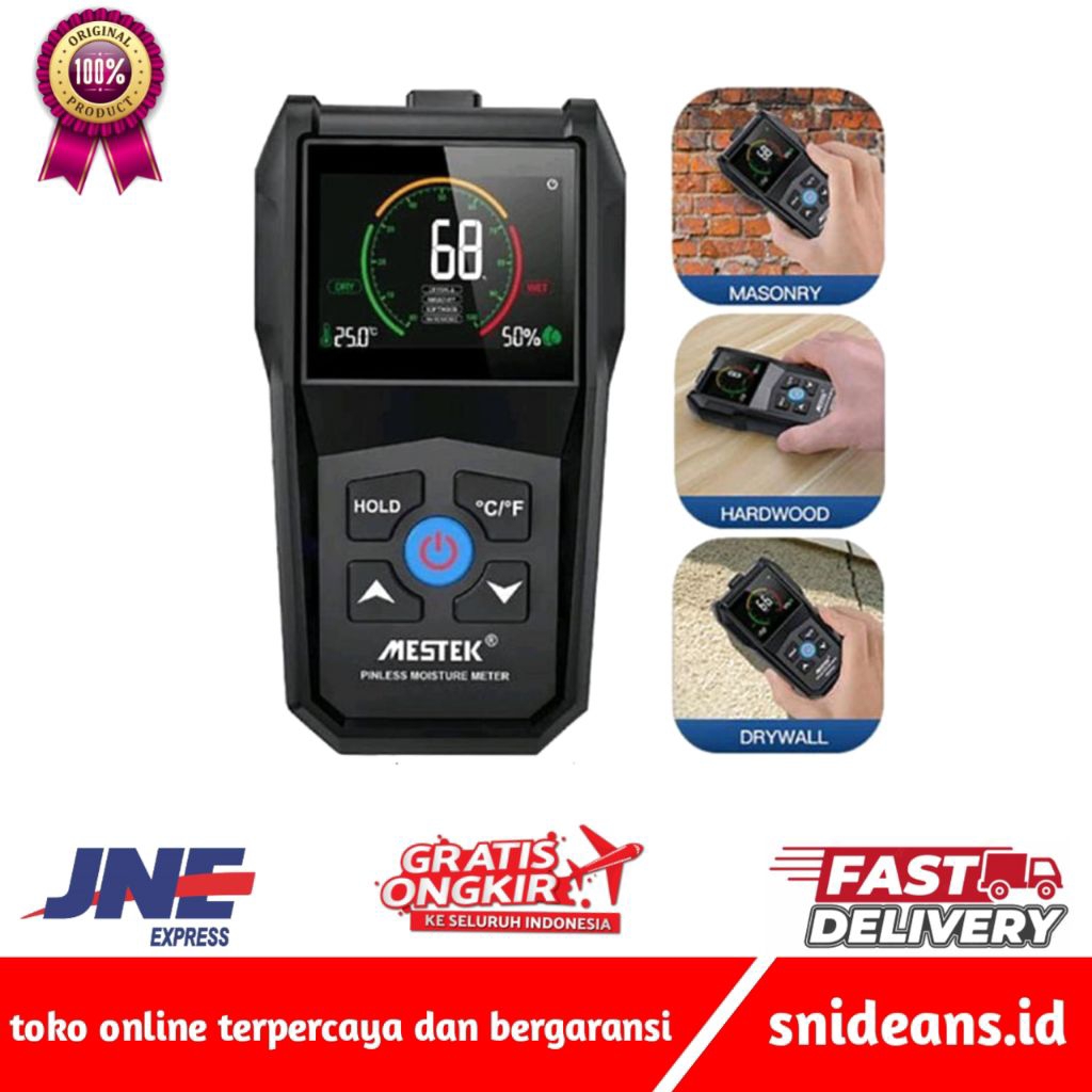 Pinless Moisture Meter Mestek WM700A Wood Concrete MC Tester Tembok