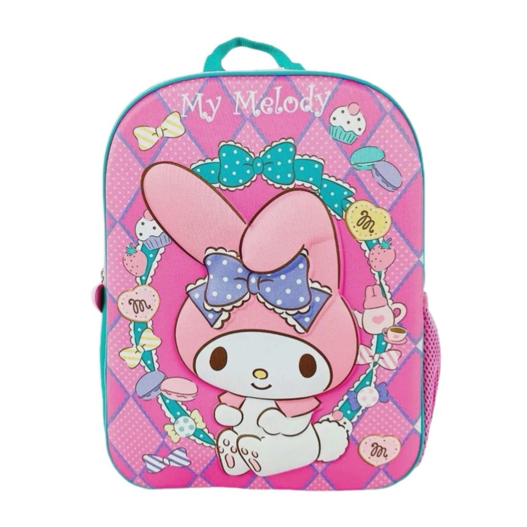 Tas Ransel Sekolah Anak PAUD TK Hardcase 3D Timbul Sanrio My Melody Backpack Perempuan Tosca Pink Or