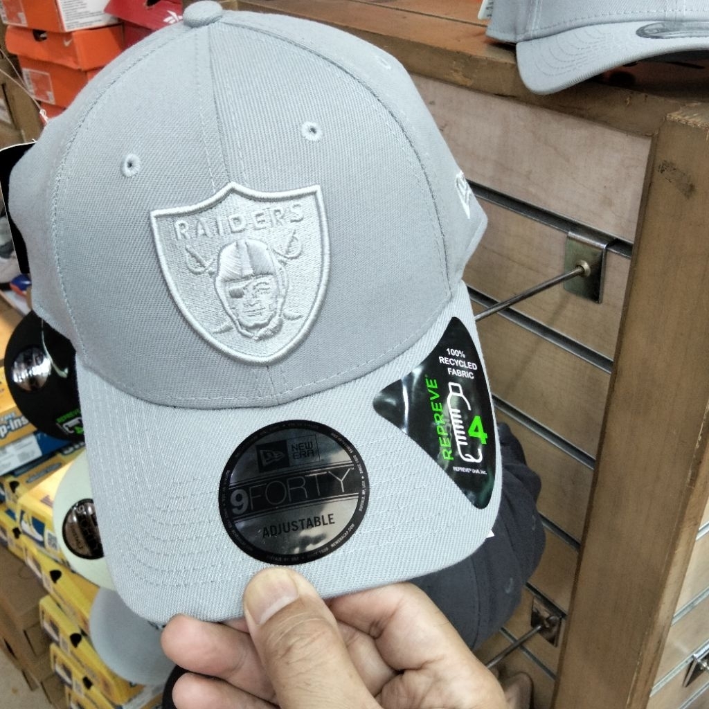 New Era 9Forty Cap Lengkung Raiders Grey