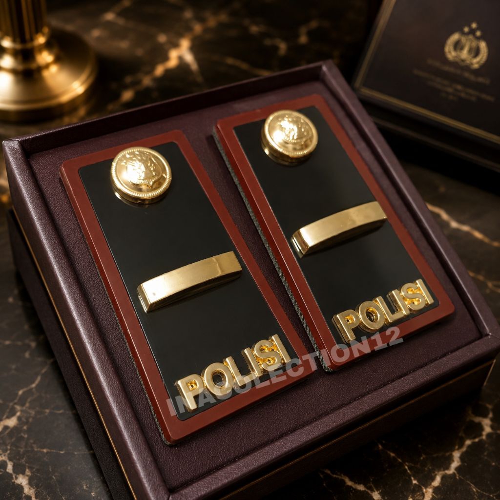 KARSTEK OFFCIAL/PANGKAT PDH POLISI IPDA FULL MIKA KILAP LIST COKLAT/PANGKAT IPDA/PANGKAT POLISI