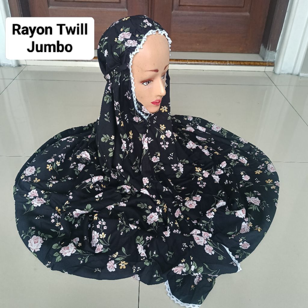 MUKENA RAYON VISCOST MOTIF BUNGA TERUSAN JUMBO DEWASA