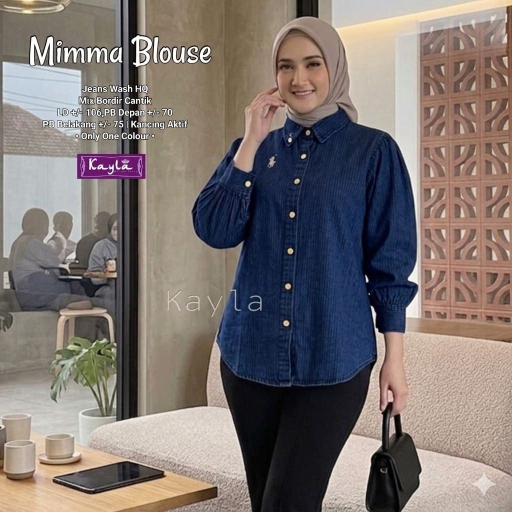 MIMMA // MONICA // ECHA // DAFFA BLOUSE // ATASAN JEANS PREMIUM TEBAL // BY KAYLA