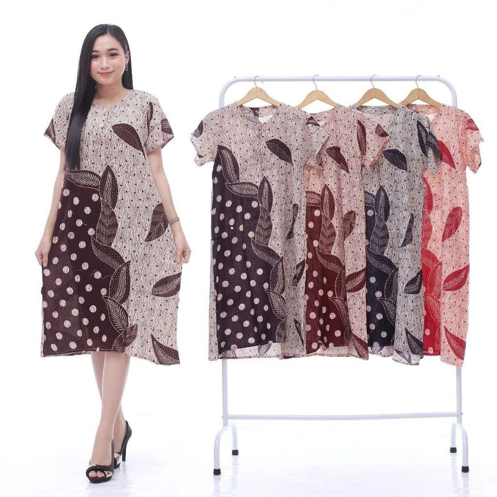Daster Kencana Ungu Batik - Daster Busui LD 105 - Atasan Wanita - Batik Motif Abstrak Kekinian