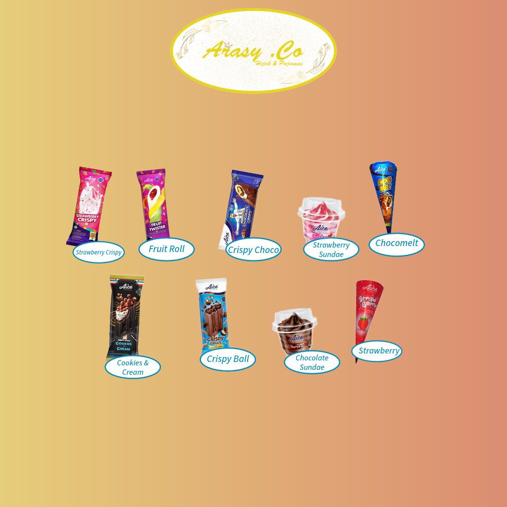 Arasy .Co - KHUSUS DAERAH BATAM Aice Ice Cream Stick Cone & Cup | Es Krim Enak dan Lezat