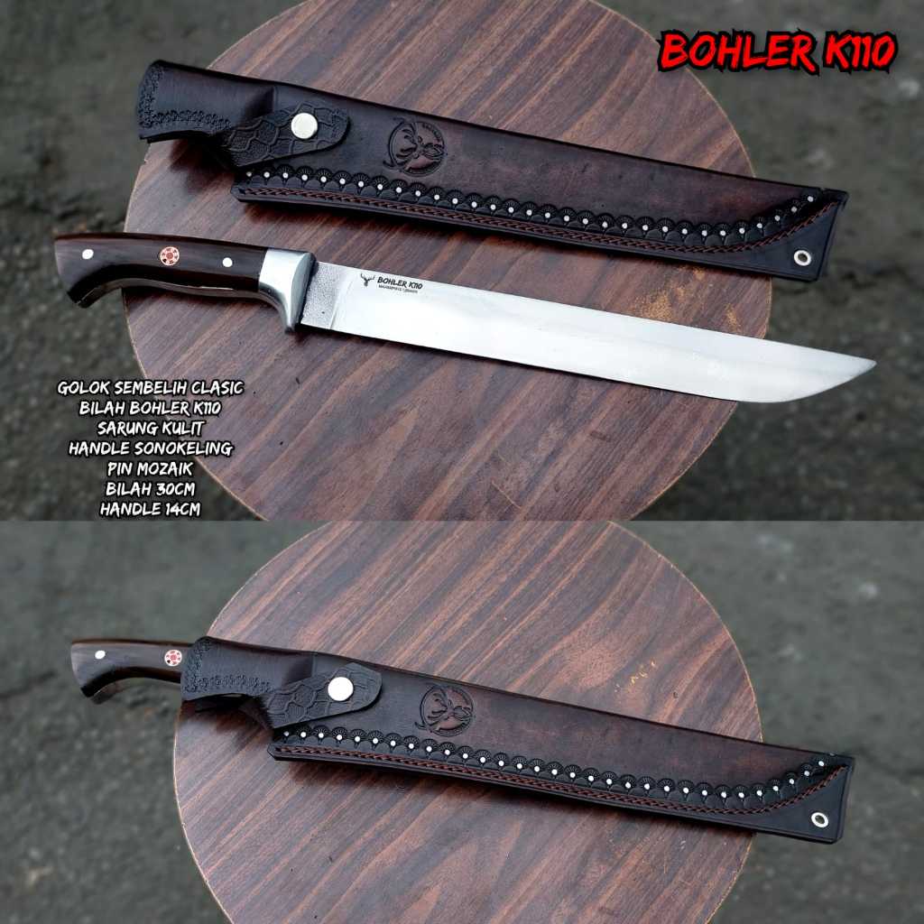 Pisau Sembelih Bohler K110 30CM Sarung Kulit
