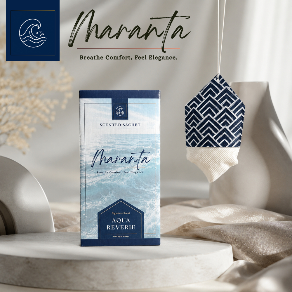 Scented Sachet | Pengharum Mobil & Ruangan , dengan Aroma Mewah & Menenangkan I Maranta - Aqua Rever