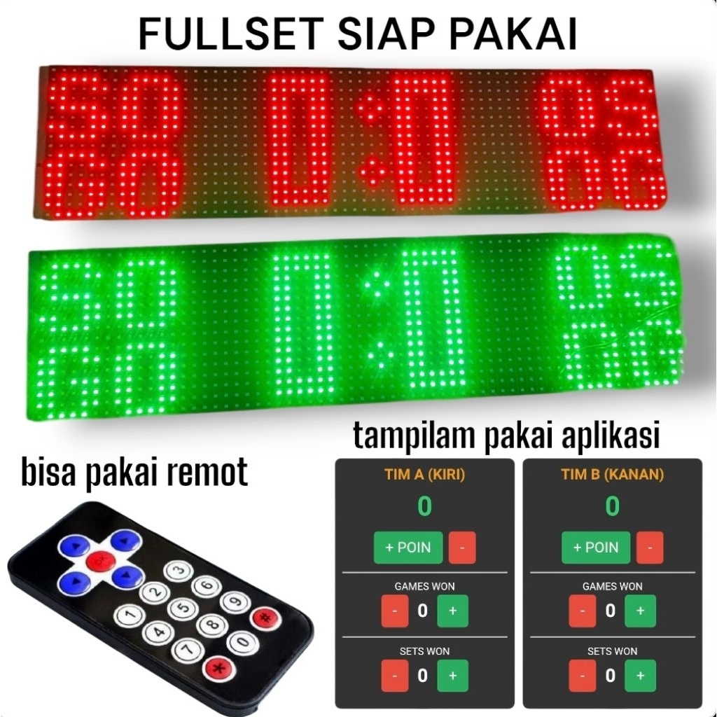 PAPAN SKOR DIGITAL PADEL 70X20CM / SCOREBOARD PADEL