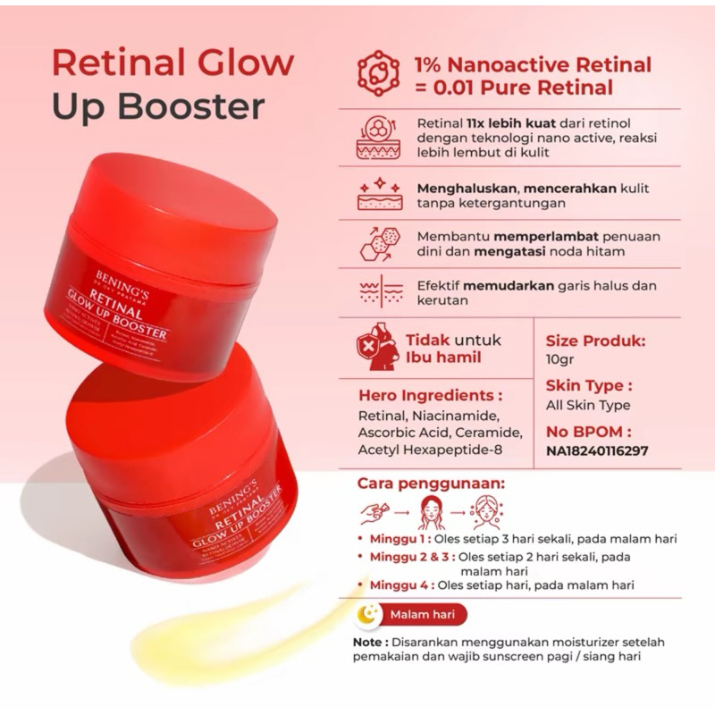 Bening's Retinal Glow Up Booster Benings Skincare Dr Oky [ DOKTIF APPROVED ] - Benings Klinik