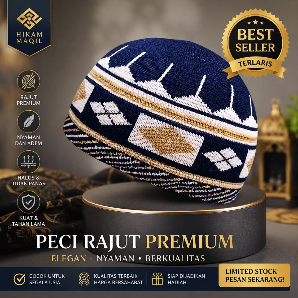 Hikam store-Peci rajut motif paket hemat 10 pcs-Peci rajut dewasa-Peci rajut tebal Peci rajut turki-