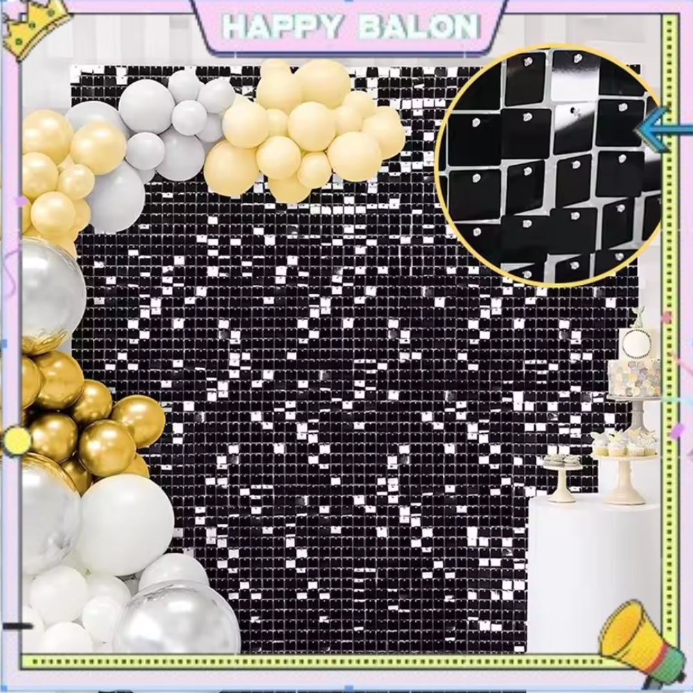 Backdrop Sequin Tile Wall 30×30CM Tile Wall Kotak Untuk Dekorasi Dinding Pesta Tahun Lamaran Estetik