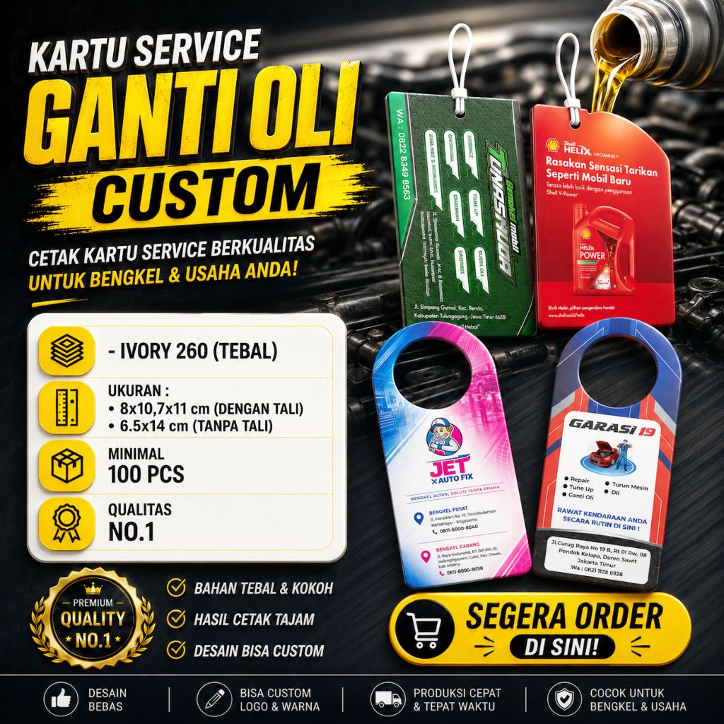 KARTU SERVICE GANTI OLI MOBIL CUSTOM