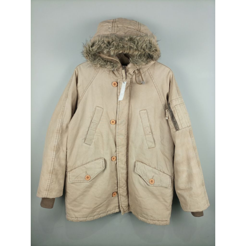 Jaket MR. McCOY K.o.r.e.a Original Parka Vintage Kanvas Denim Tebal_Coklat Khaki_Size Masuk L