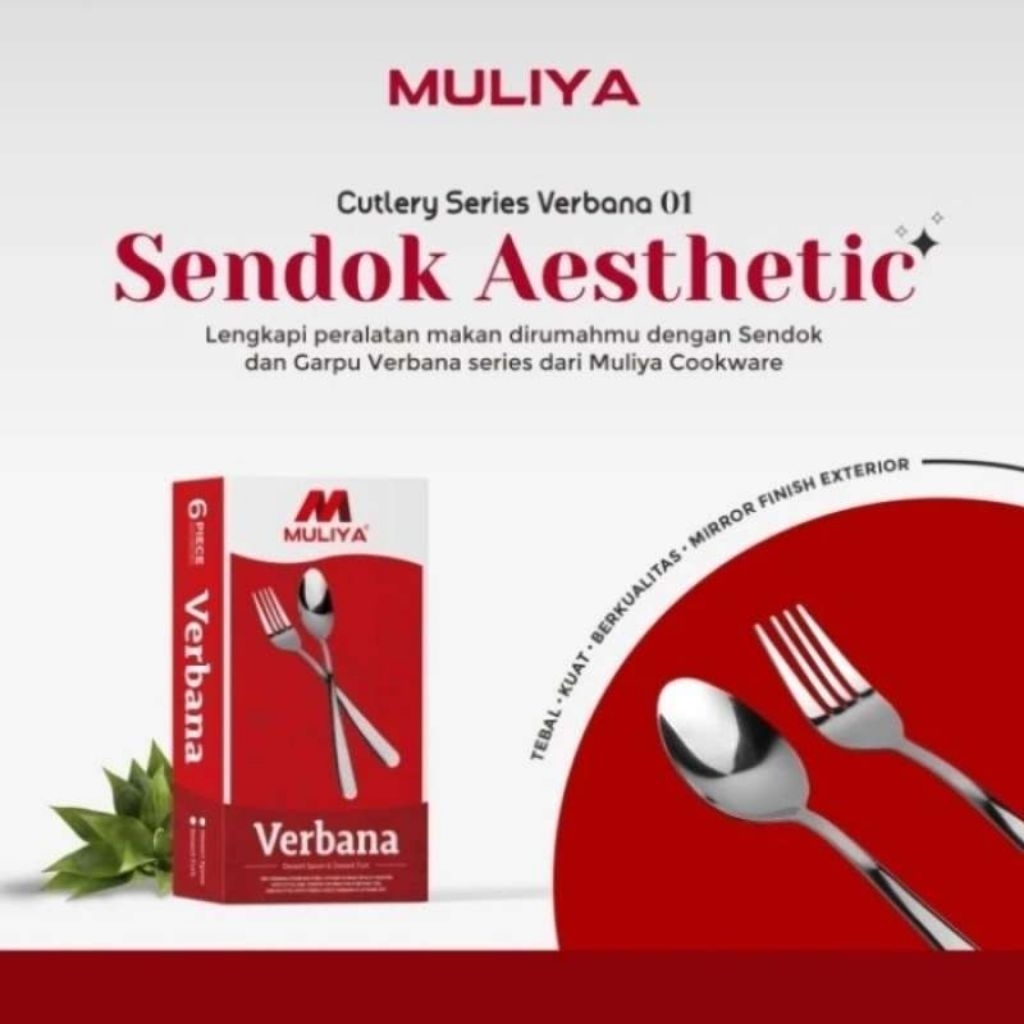 Sendok makan stainless Verbana tebal 6pcs