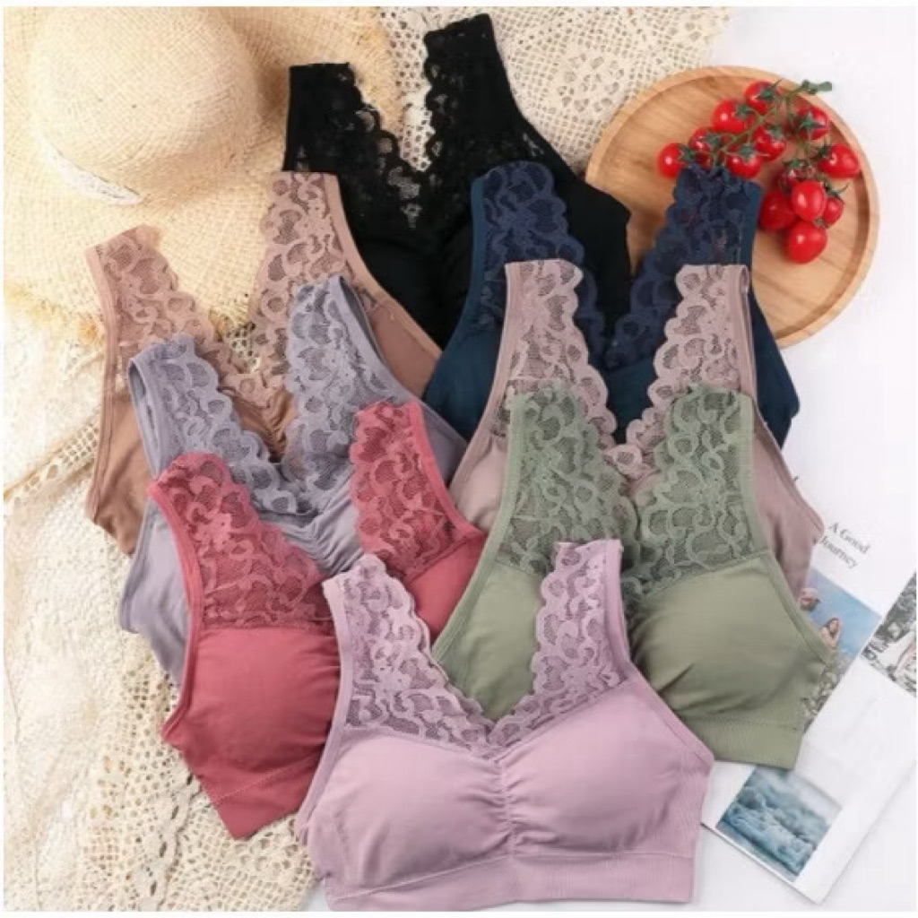 vaya sport/bra v neck brukat/tanpa kawat