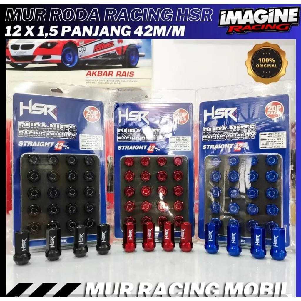 BAUT MUR MOBIL TYPE HSR DURANUT VARIASI KUNCI RAHASIA UKURAN 12X1,5 DAN 12X1,25 BERKUALITAS