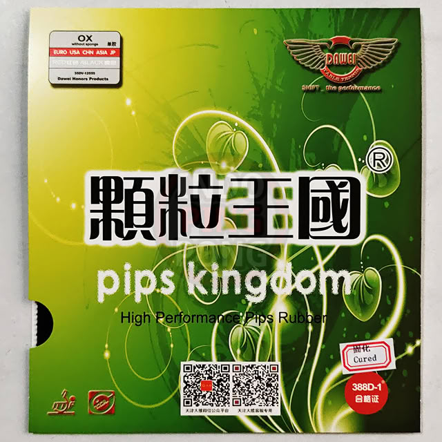 Dawei 388 D-1 OX Cured Proses Bintik Panjang Bertahan Long Pips 388D