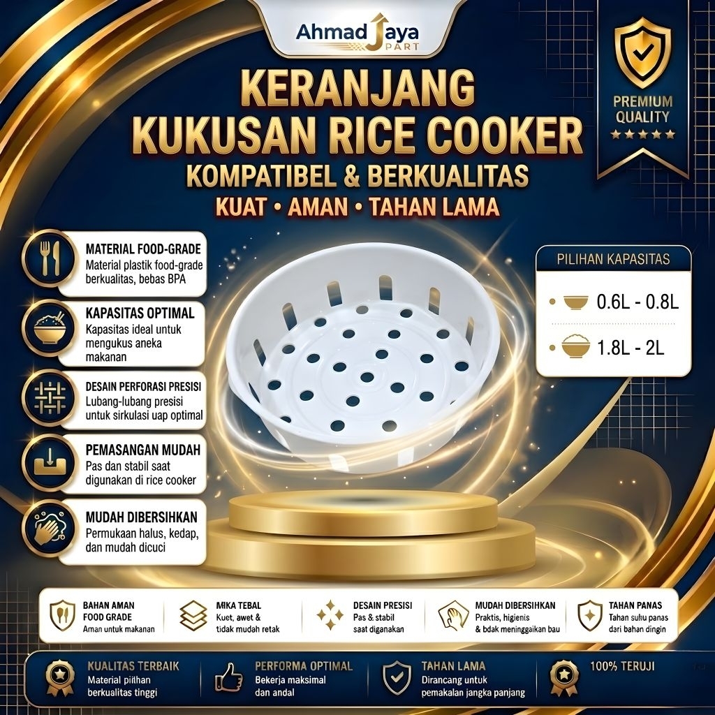 Saringan Kukusan mejikom Ukuran 0.6 - 0.8 dan 1.8 - 2LLiter cosmos Miyako universal