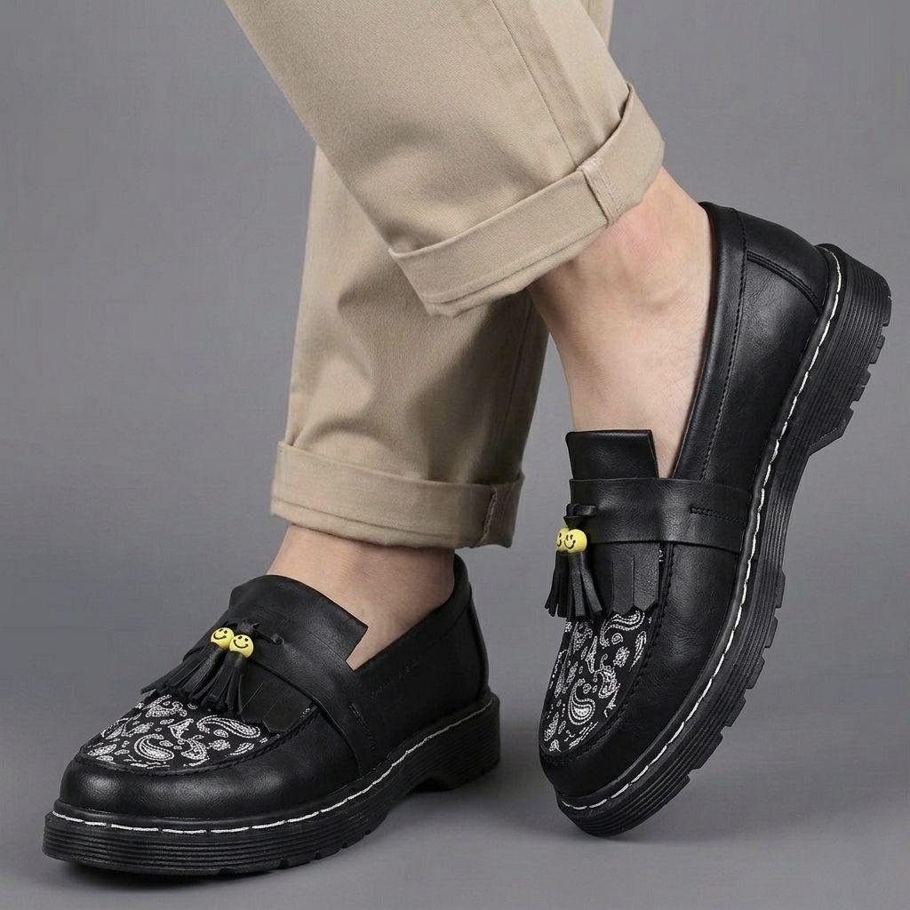 SMILE Sepatu Loafers Docmart Smile Paisley Casual Skena Pria