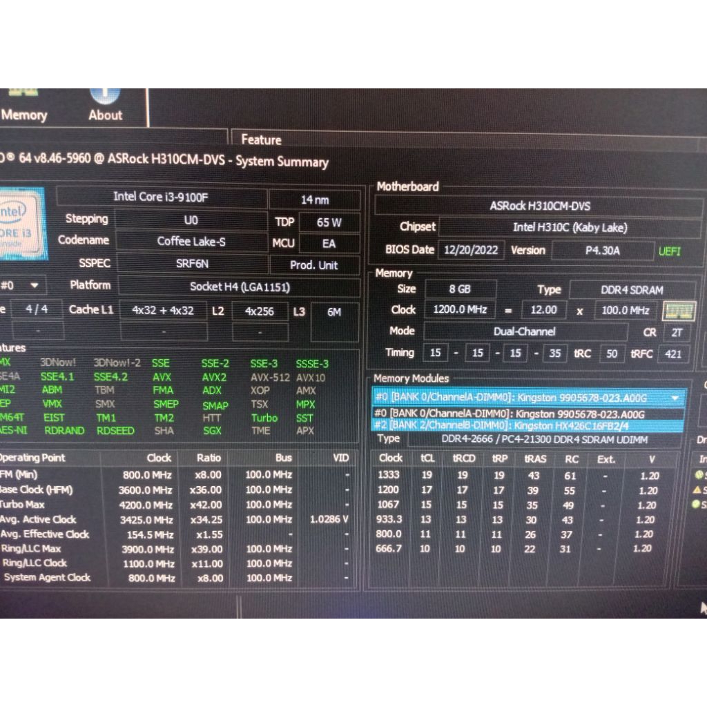 Paketan i3 9100f + mobo h310cm + hsf + ram 8gb ddr4