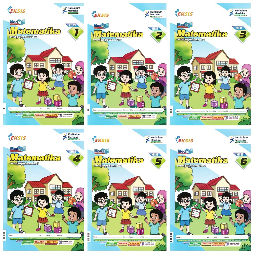 BUKU LKS SD MI MATEMATIKA KELAS 1 2 3 4 5 6 KURIKULUM MERDEKA SEMESTER 1 TA.2026-2027  |EKSIS|