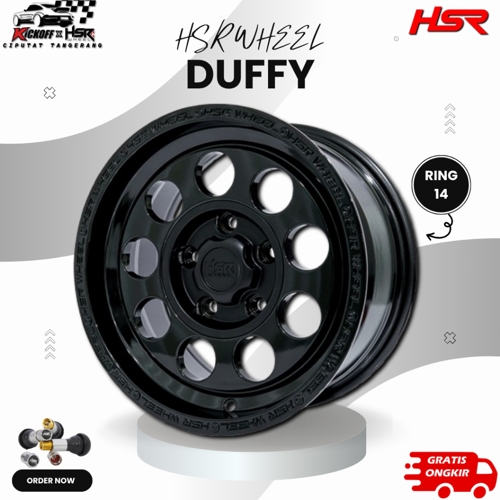 VELG MOBIL RACING HSR WHEEL RING 14 HSR DUFFY Velg Yang Mengusung Gaya SemiOffroad Dan Retro Klasik