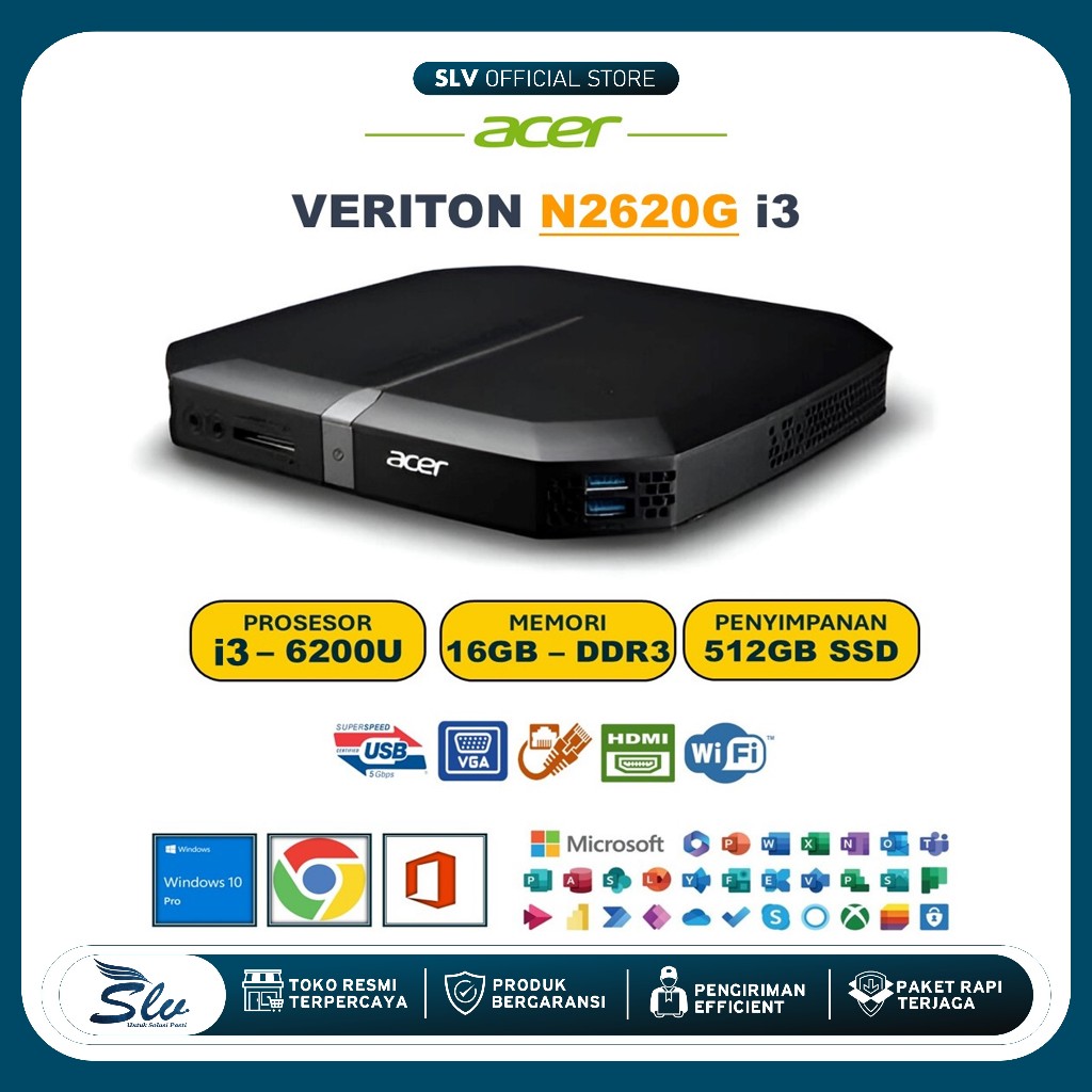 [READY] Mini PC Acer Veriton N2620G N2620G Core i3 RAM 16GB SSD 512GB PC GAMING MURAH PC Untuk Kerja