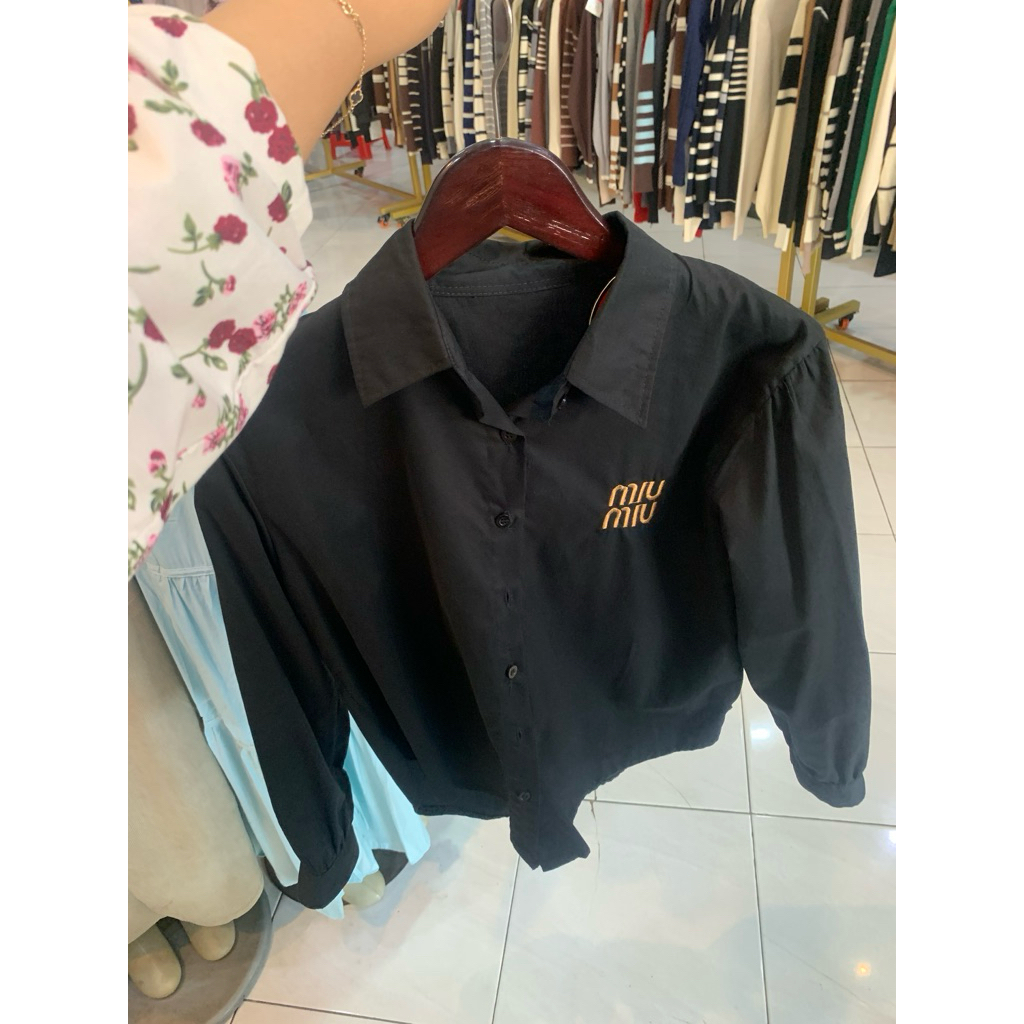 Kemeja Crop Miu Miu