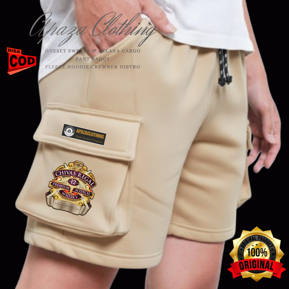 Celana Pendek Cargo Unisex Motif Civas regal 12 Bahan Fleece Tebal Adem Lembut Ukuran M-XXL