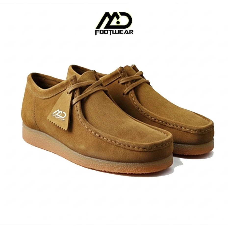 Vermoms - Sepatu Kasual Pria Wallabee Tan Atherhos Shoes Clark Spatu Chunky Pantopel Unisex