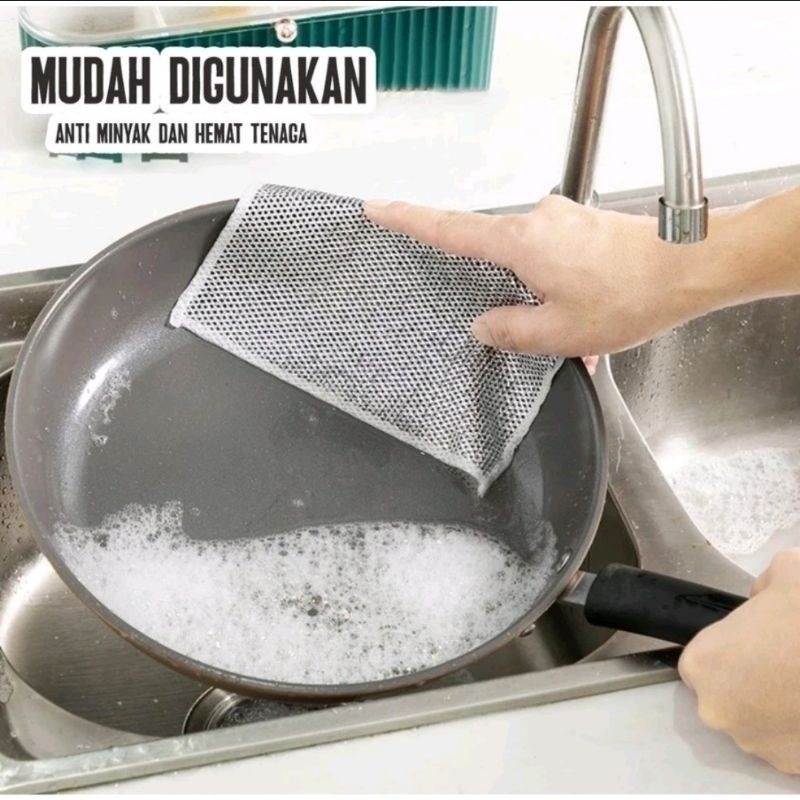 kain kawat pembersih kain kawat cuci piring lap cuci piring kain pengganti spon cuci piring