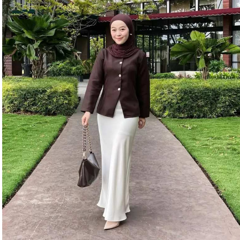 Rok Satin Maxi Premium | Rok Duyung Panjang Wanita Formal Casual | Bawahan Kerja Kuliah