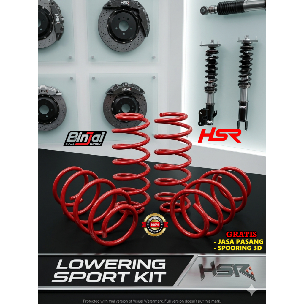 LOWERING KIT HSR RED INNOVA ZENIX - PER CEPER TOYOTA INOVA ANTI LIMBUNG