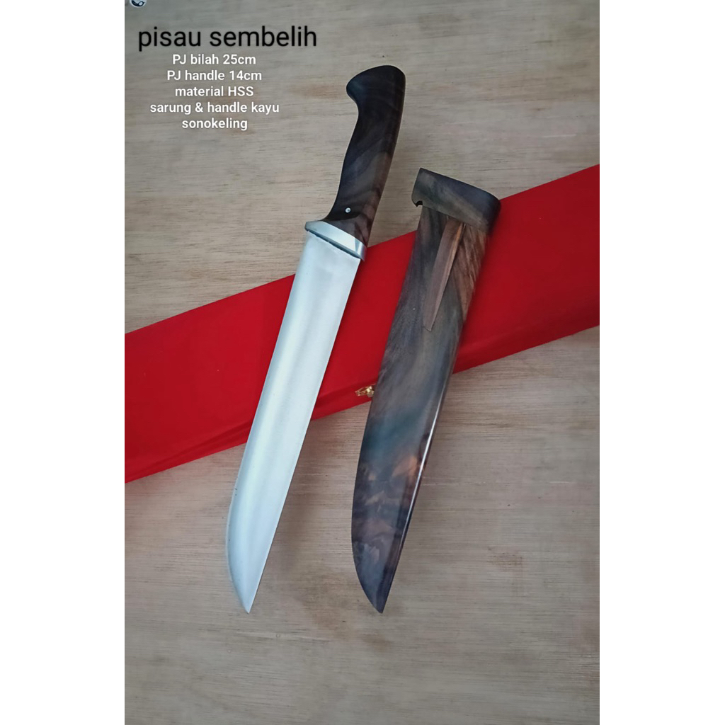 PISAU SEMBELIH HSS BILAH 25 CM KAYU SONOKELING