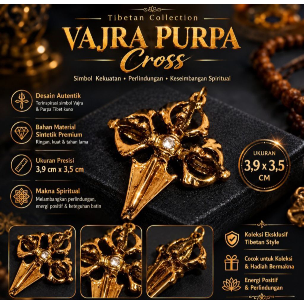 liontin vajra purpa tibetan elegan untuk gantunngan japamala