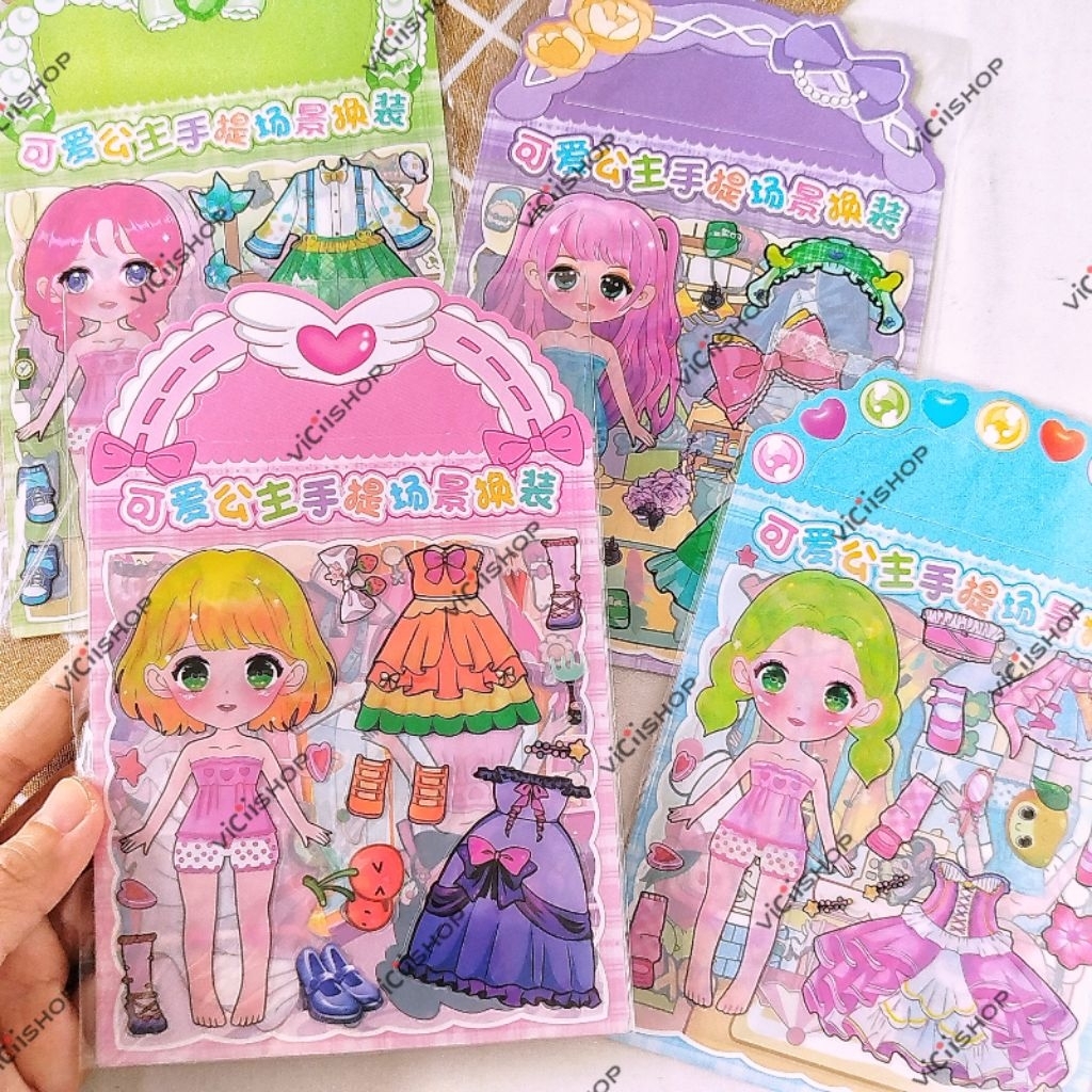 Mainan Stiker Tempel Baju Girl | Mainan Stiker Mendandani | Mainan Dress Up Anak Perempuan