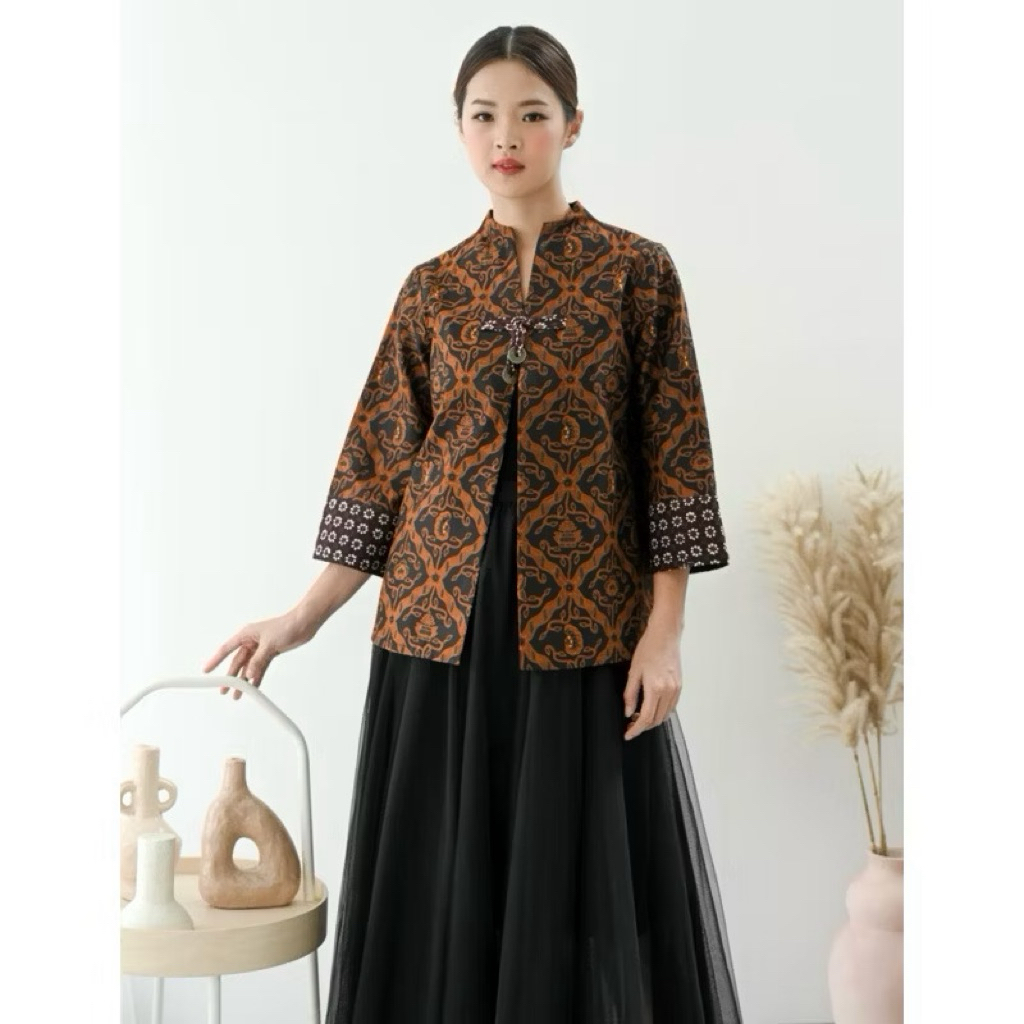 blouse blazer atasan wanita batik premium