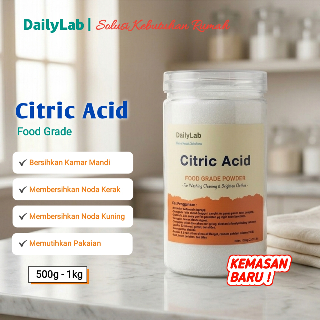 Citrun Acid - Asam Sitrat Food Grade Serbuk Ajaib Pembersih Serbaguna / Citrid Acid