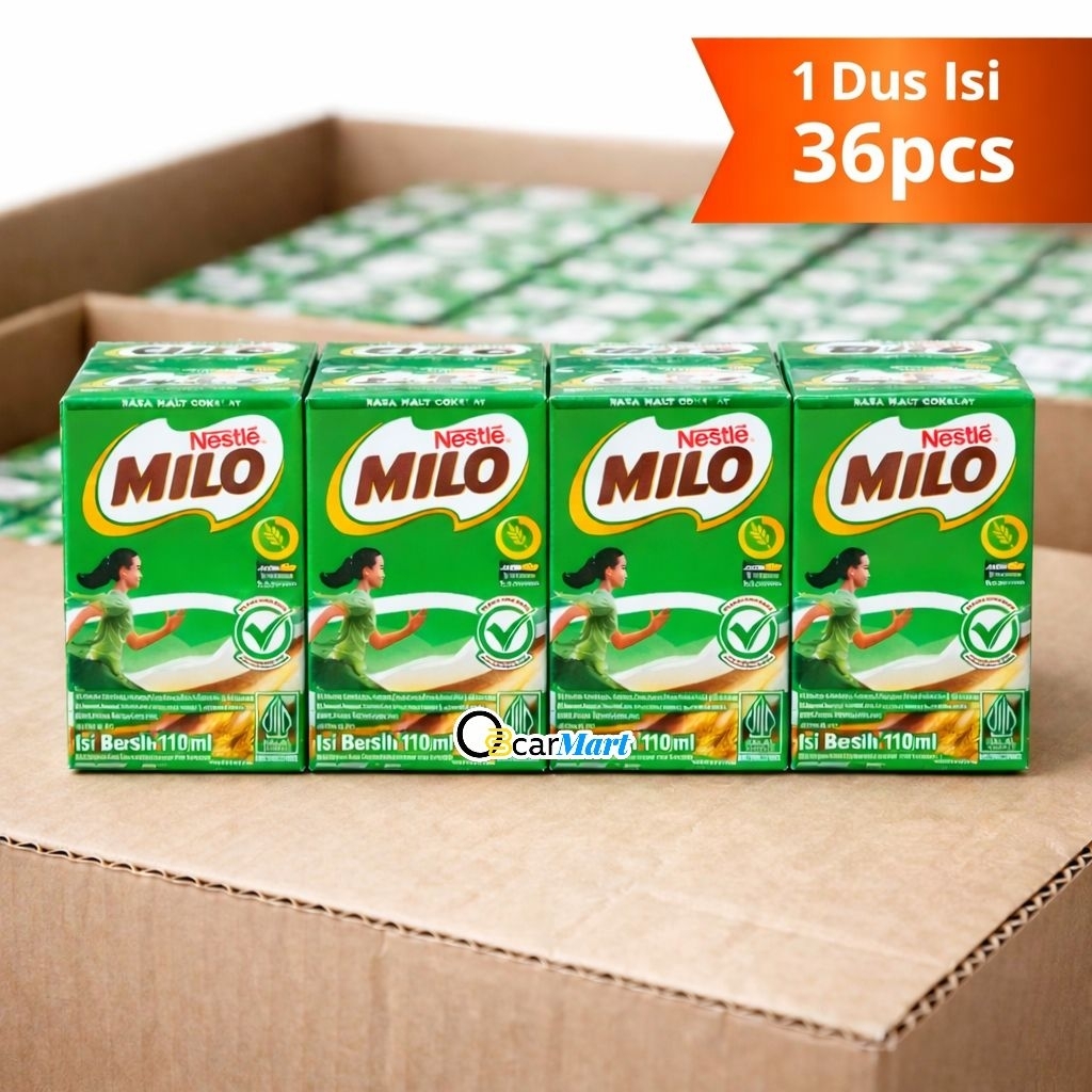 Susu MILO 1 Dus 110ml isi 36 Multipack Susu Cokelat Malt Activ Go GSVmart