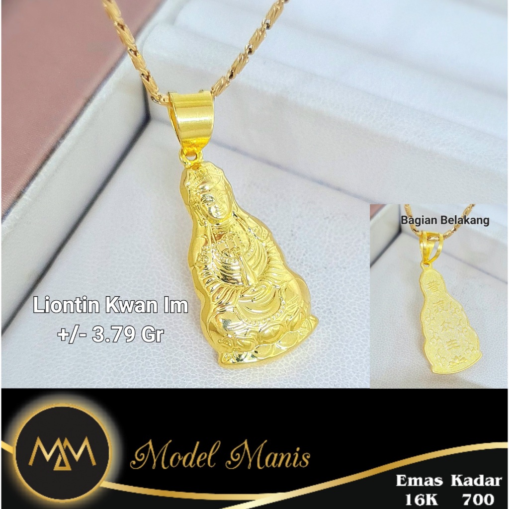 Model Manis Gold - Liontin Dewi Kwan Im Kuning - Emas 16k 700