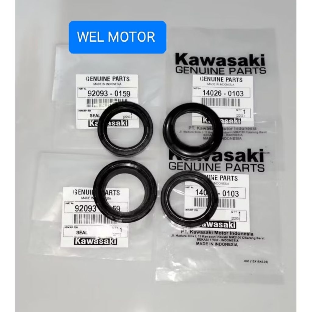 SET SIL SEAL SHOCK SHOCBREKER DEPAN + TUTUP ABU SET KLX DTRACKER KLX BF USD SET 4 PCS KAWASAKI