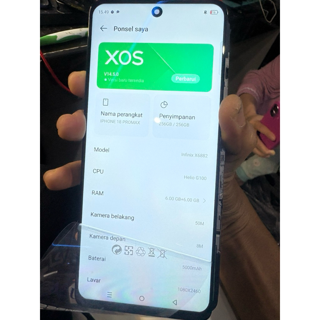 Mesin infinix hot 50 4G 6/256