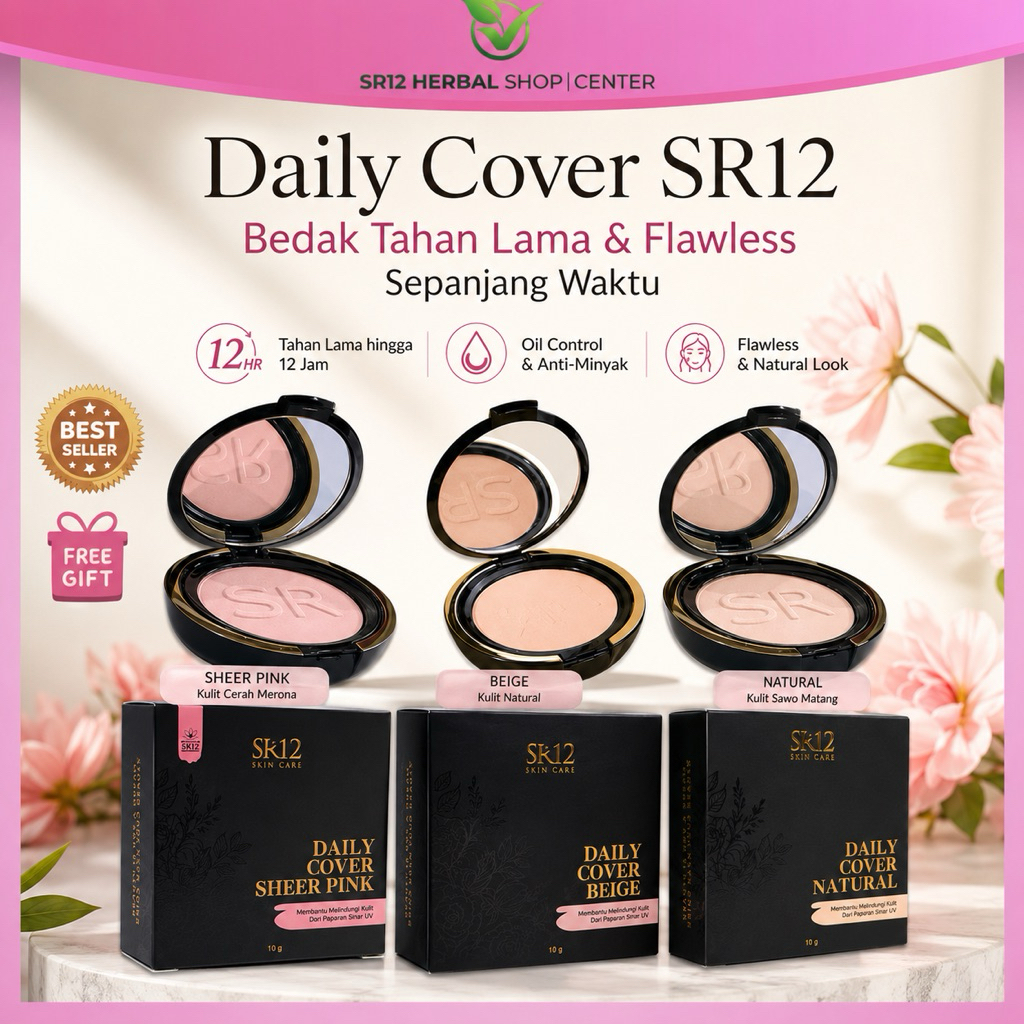 BEDAK SR12 DAILY COVER AWET TAHAN LAMA | Cocok untuk aktivitas sehari-hari | ANTI LUNTUR FULL COVERA