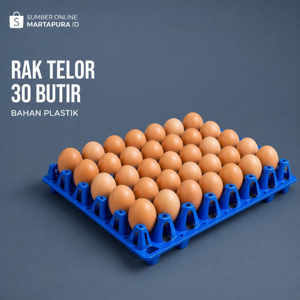 Rak Telur / Rak Telor Plastik 30 Butir - Desain Praktis, Tahan Lama, Warna Biru